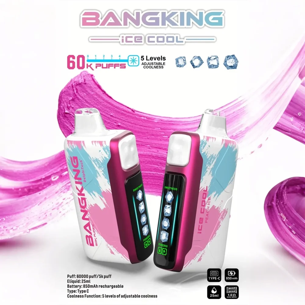 一次性電子煙｜Bang King Ice Cool 60000 桃子冰口味