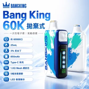 Bang King Ice Cool 60000 拋棄式電子煙 Type-C 充電
