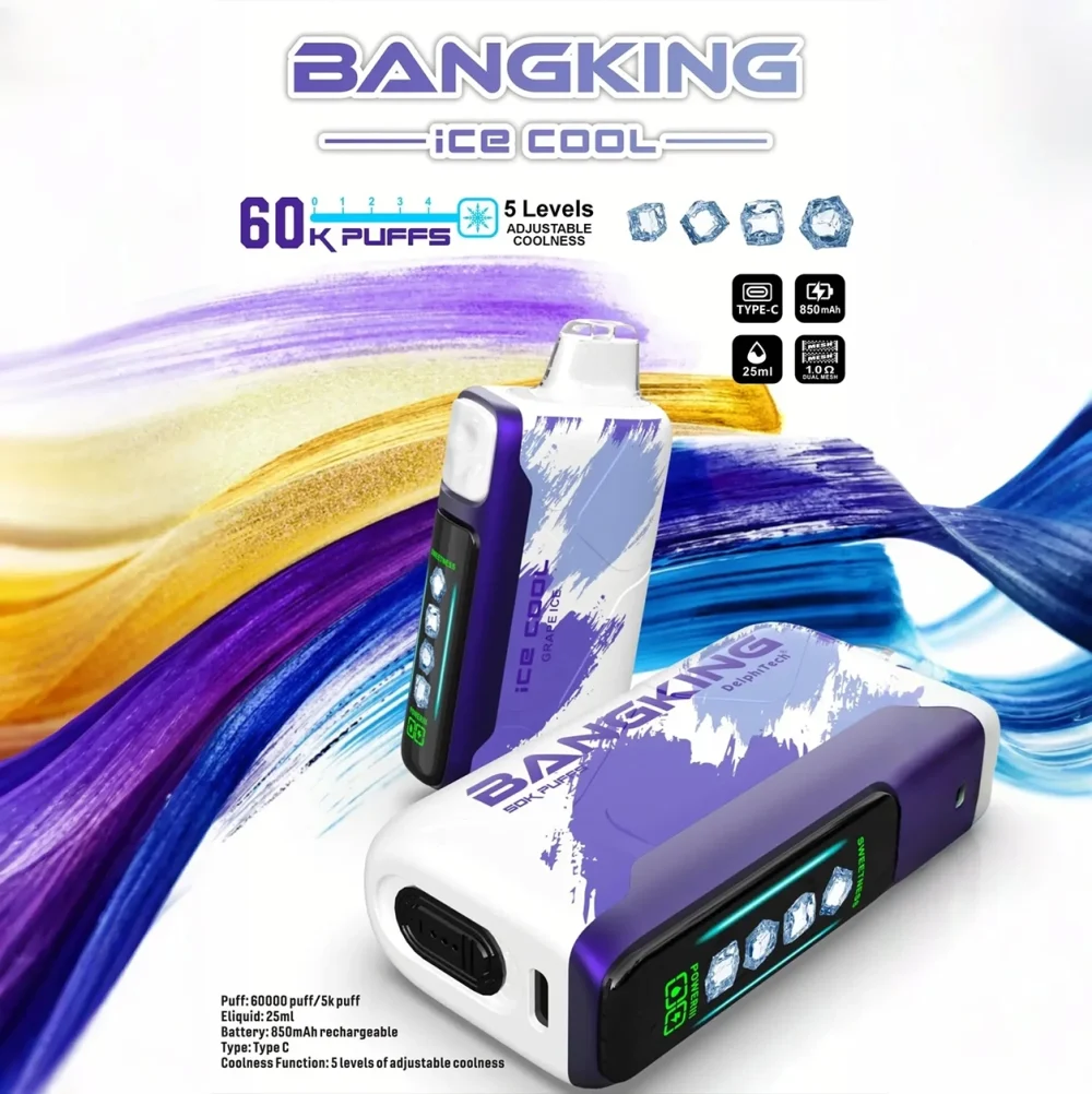 一次性電子煙｜Bang King Ice Cool 60000 葡萄冰口味