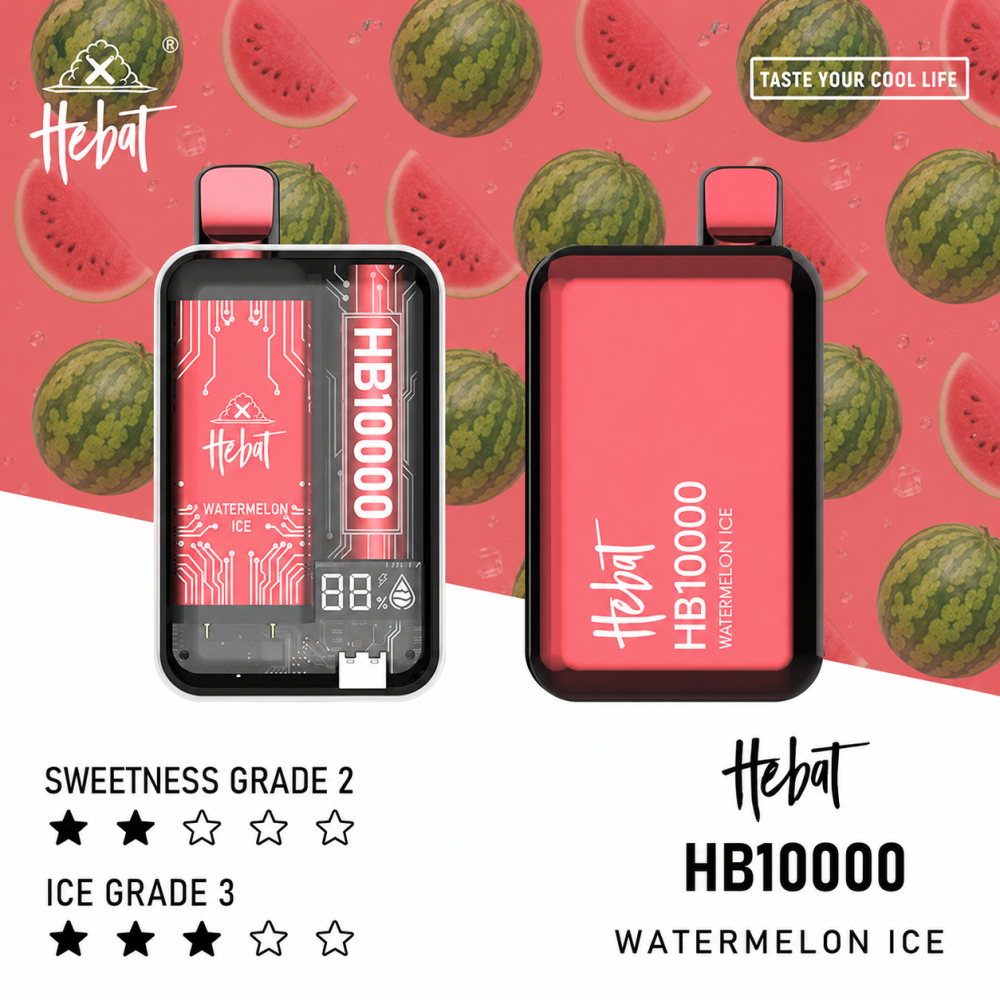 一次性電子煙｜HEBAT 喜貝 10000口 西瓜冰口味