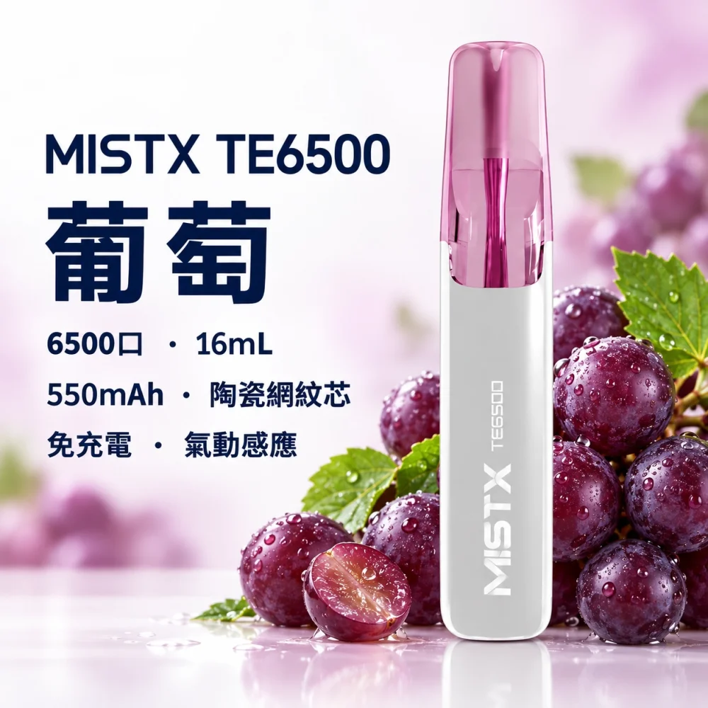 一次性電子煙｜MISTX 鴨嘴獸 TE6500｜6500口 葡萄